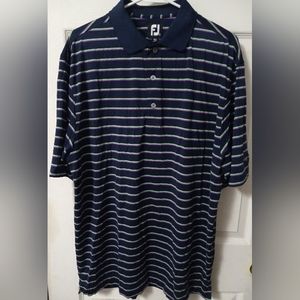 FootJoy Blue Striped Golf Polo Shirt (L)